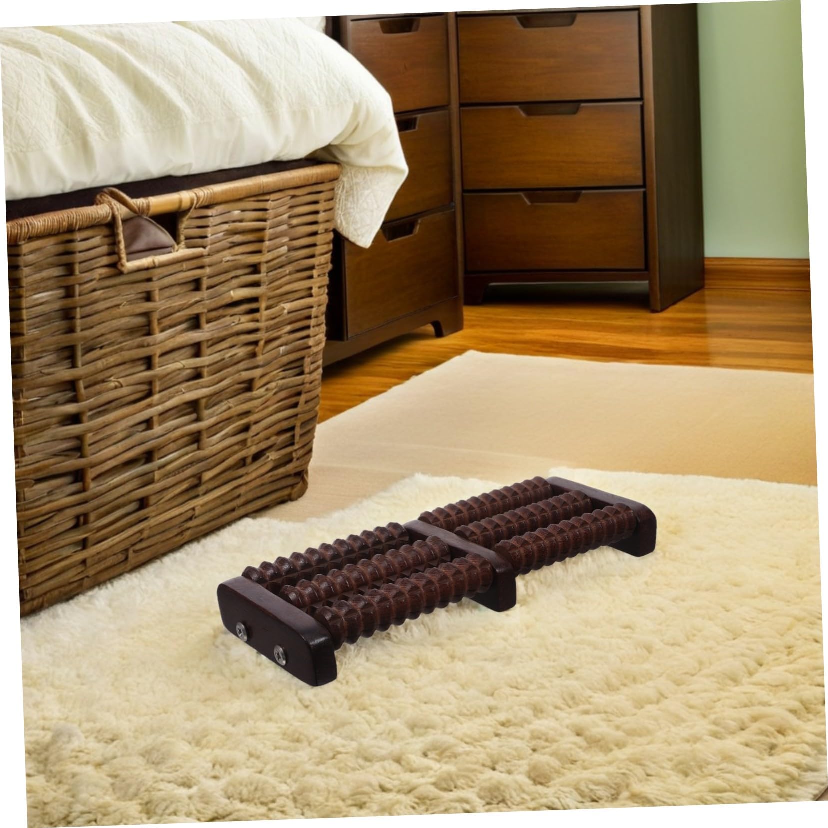 Abaodam Rodillo Masajeador de Pies Madera Natural para Relajación Profunda y Alivio Muscular Masajeador Portátil Multifunción para Hombres y Mujeres Diseño Silencioso y Duradero