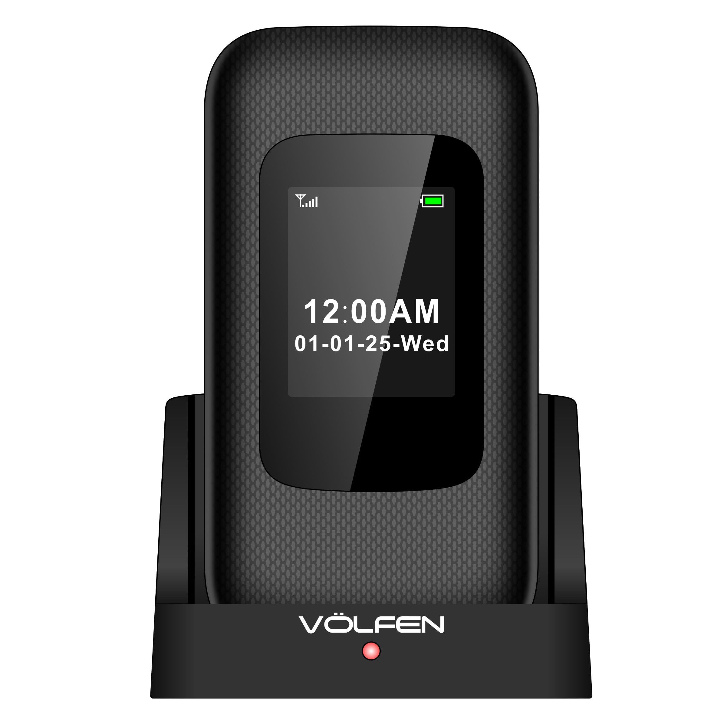 Orion Dual - Teléfono móvil de Tapa para Personas Mayores de Doble Pantalla, Botones y Teclas Grandes, fácil de Usar, USB-C, 3 memorias directas, Base de Carga (Negro)