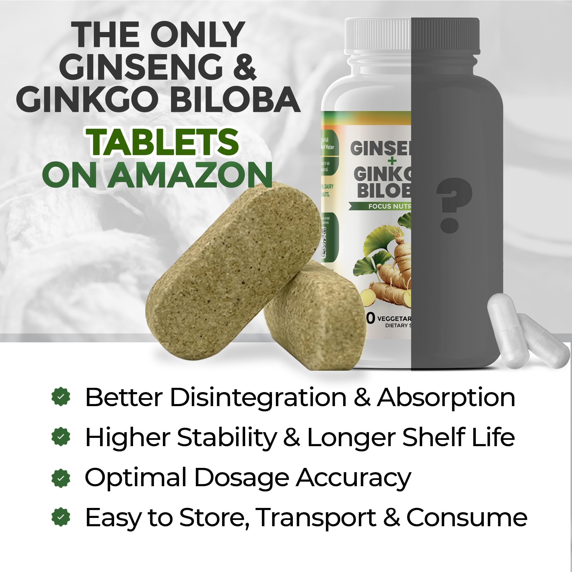 Ginko Biloba & Panax Ginseng Supplement - Red Ginseng Brain Supplement — Amazon image 8
