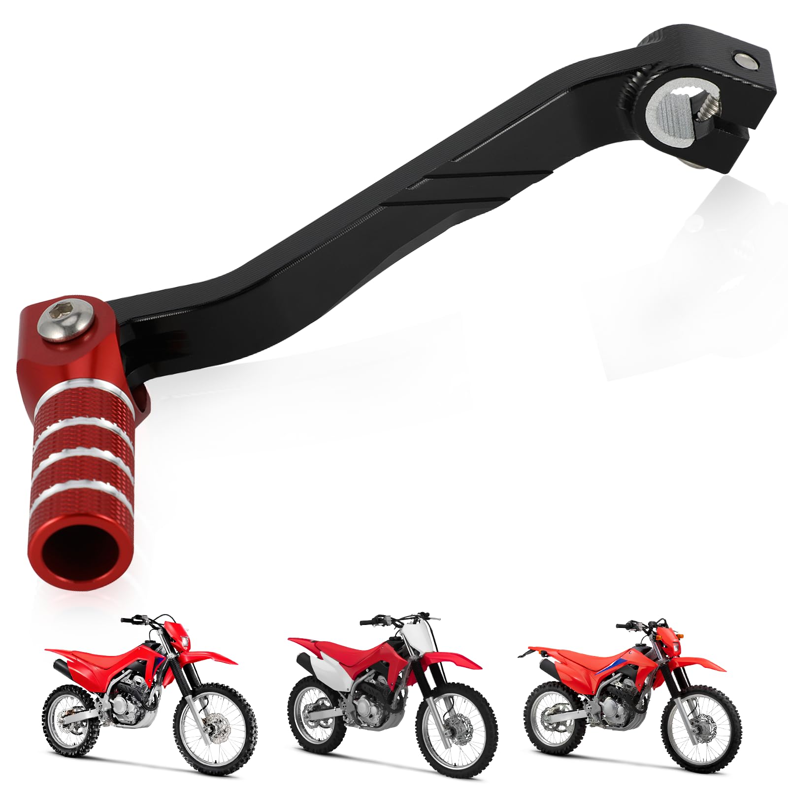 Levier de vitesse moto tout-terrain CRF250F pliable CNC sélecteur noir rouge pour CRF 250