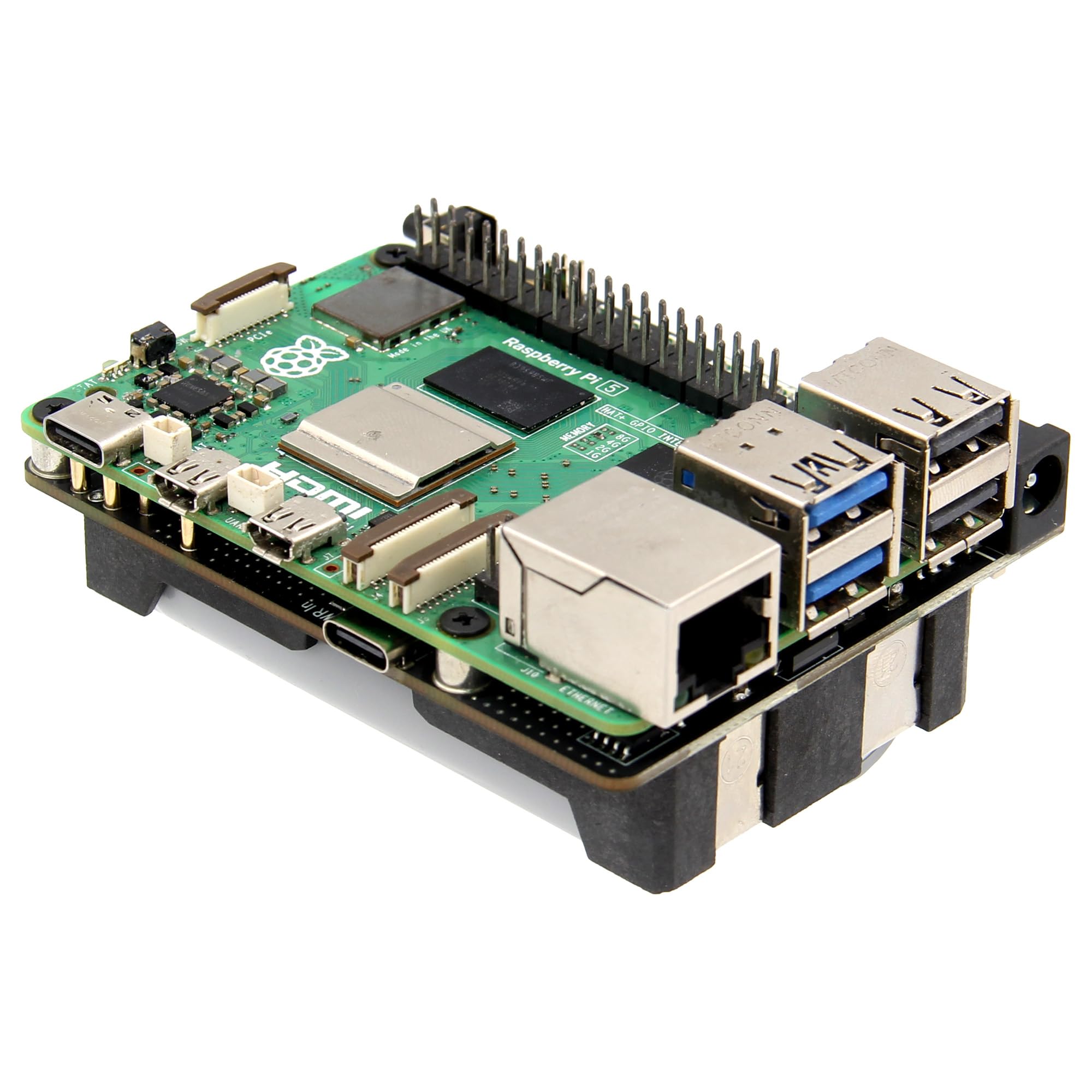 Geekworm X1205 UPS HAT Shield for Raspberry Pi 5, Max 5.1V 6A Output