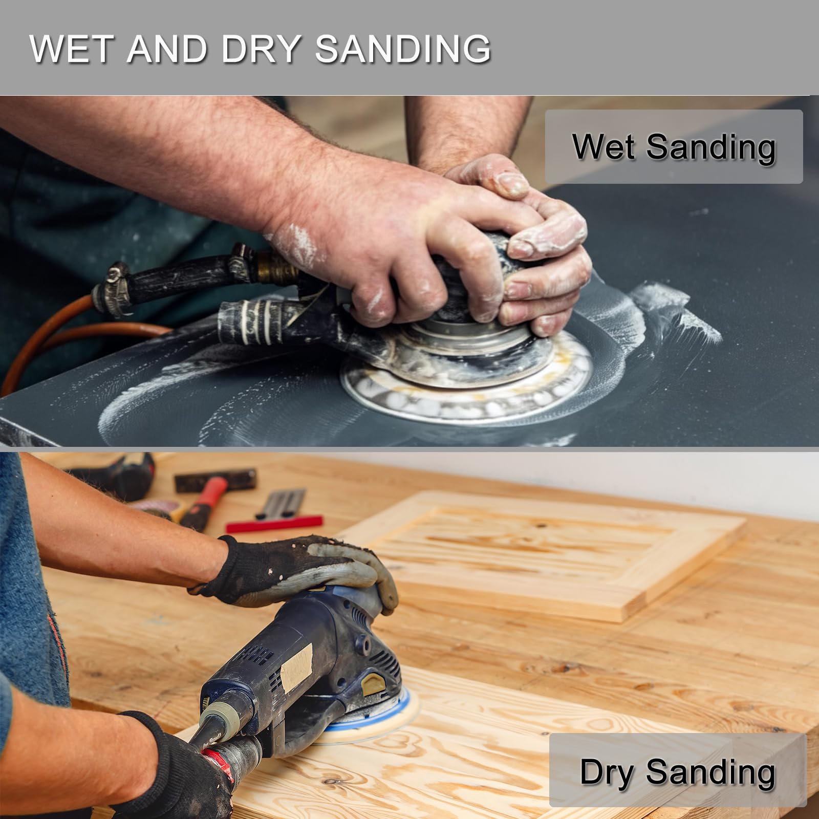6" Wet Dry Sanding Discs - 50 Pcs Mixed Grits -3