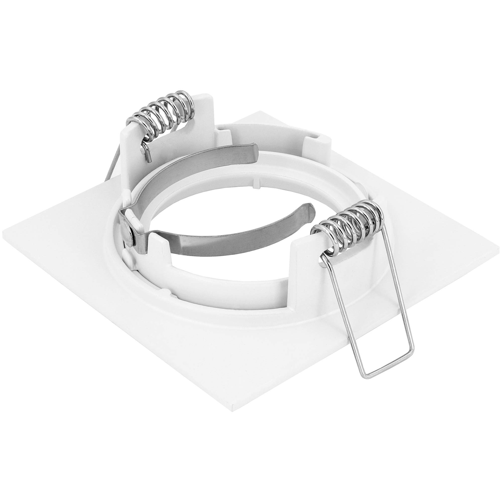 linovum 10er Set LED Einbauleuchten flach (36mm) eckig matt-weiß - Einbaustrahler Set mit LED Modul wechselbar 4W warmweiß