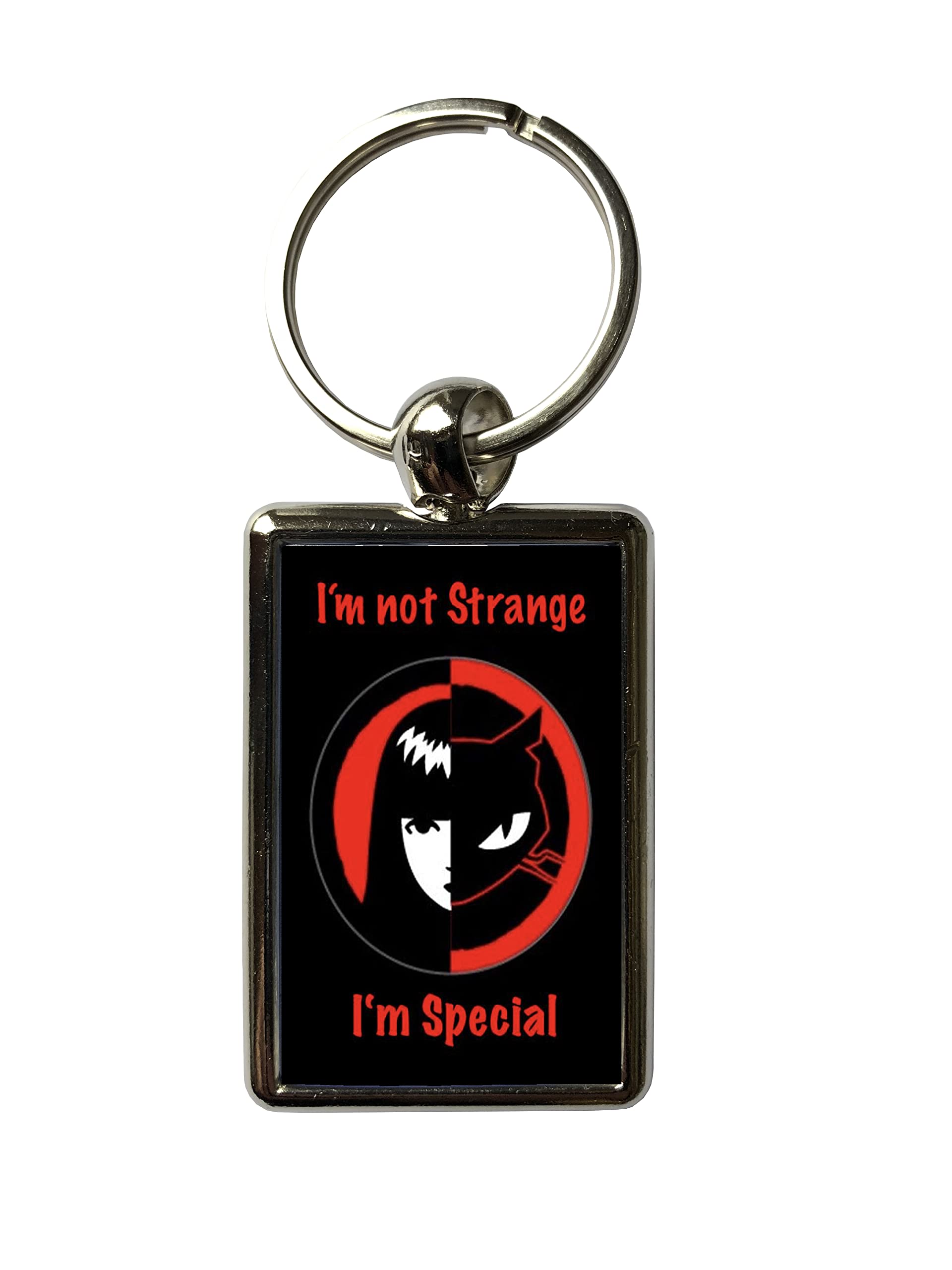 Super Universe Unisex Chrome Emily The Strange I’m Not Strange Metal Keyring 3 X 4.5 Cm