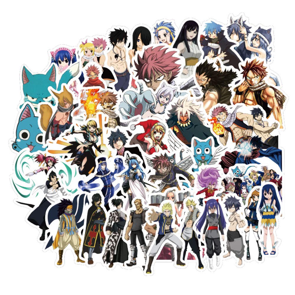 50Pcs Anime Stickers for Laptop Water Bottle Skateboard Scrapbook Notebook Computer Phone Pad Luggage Case Durable Cartoon Decals for Kids Teens Girls Boys