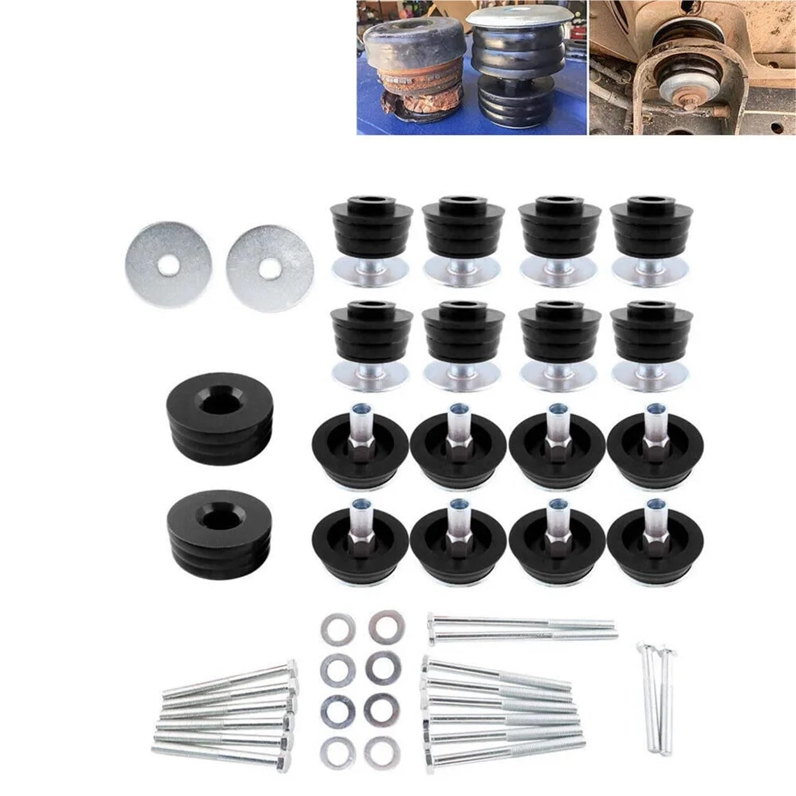 Zawieszenia Wahacz Tuleja górna Pasuje do Ford F250 F350 Super Duty 2/4WD 08-16 Części podwozia Zestaw tulei mocujących kabinę nadwozia Czarny Czerwony(Red)
