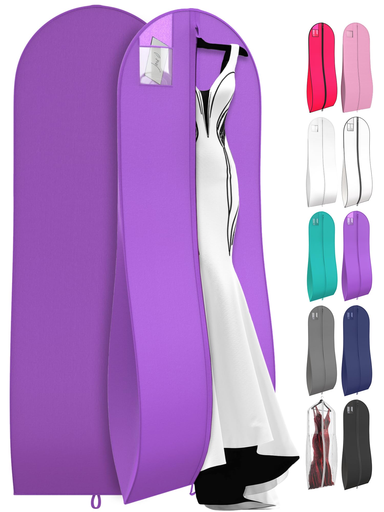 72 Tapered Long Dress Bags for Gowns - Wedding Dress Garment Bag for Dresses - Long Garment Bags