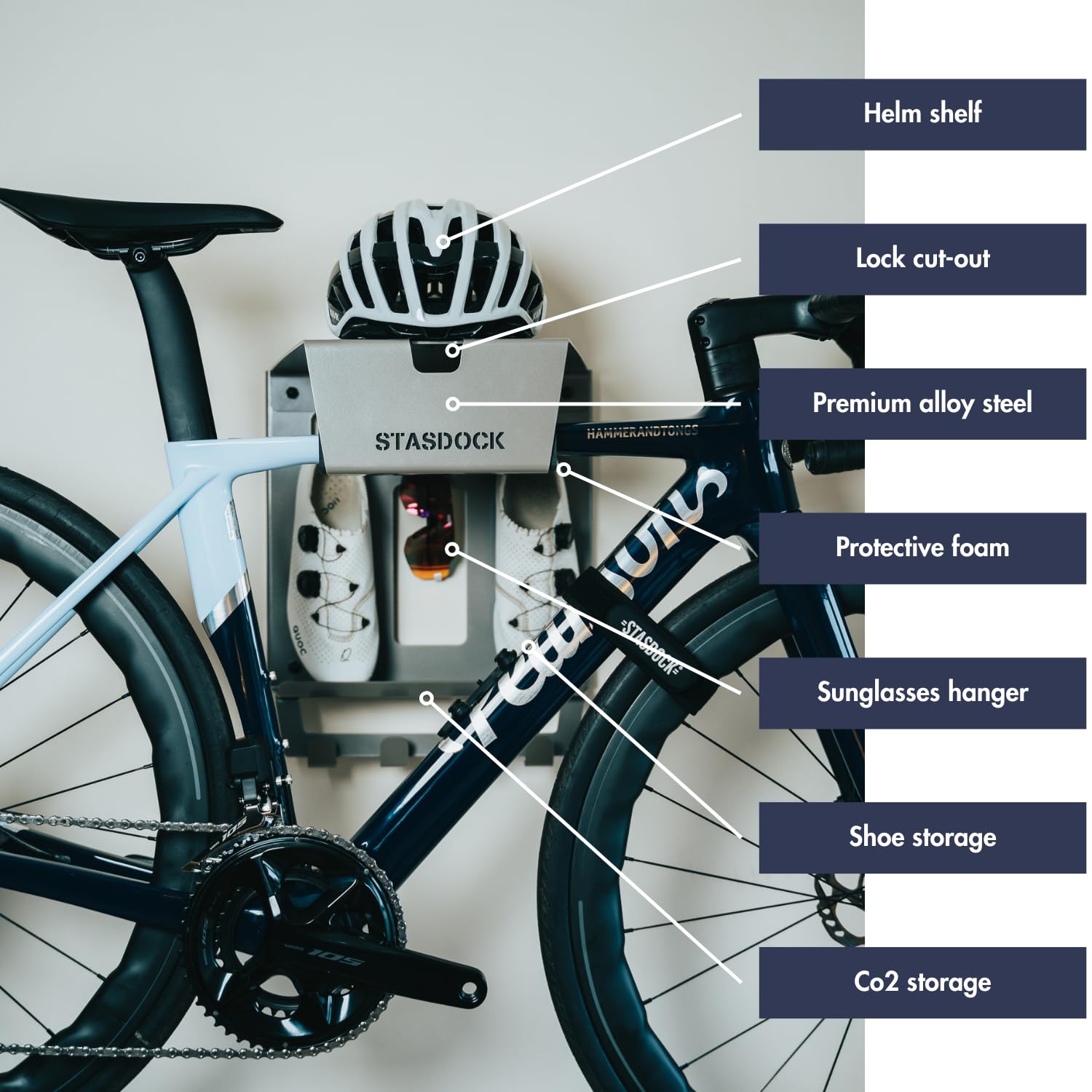 Amazon | Stasdock ウォールバイクラック | 自転車収納壁