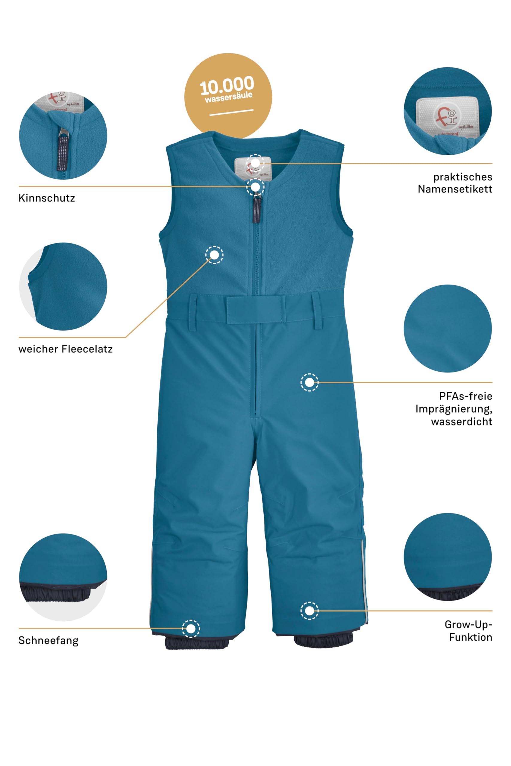 first instinct by killtec Fisw 34 MNS Ski Pnts - Peto cálido con Falda de Nieve/pantalón de esquí Unisex bebé