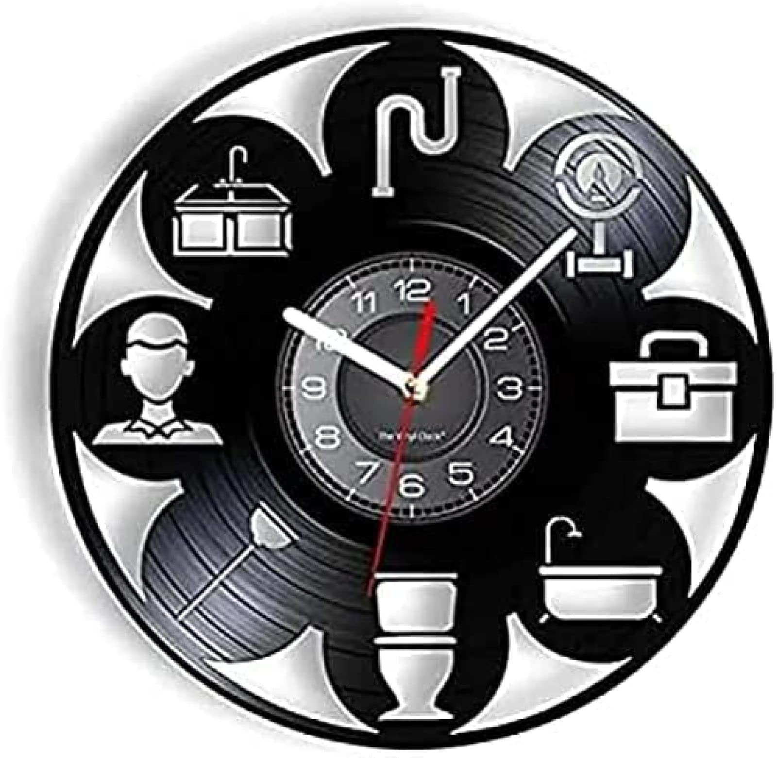 Horloge murale plombier en bois découpé au laser pour décoration de bureau