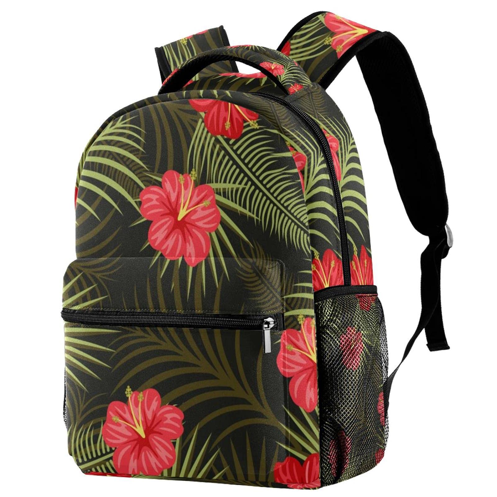 Sac à dos décontracté à imprimé tropical avec poches ergonomiques et légères