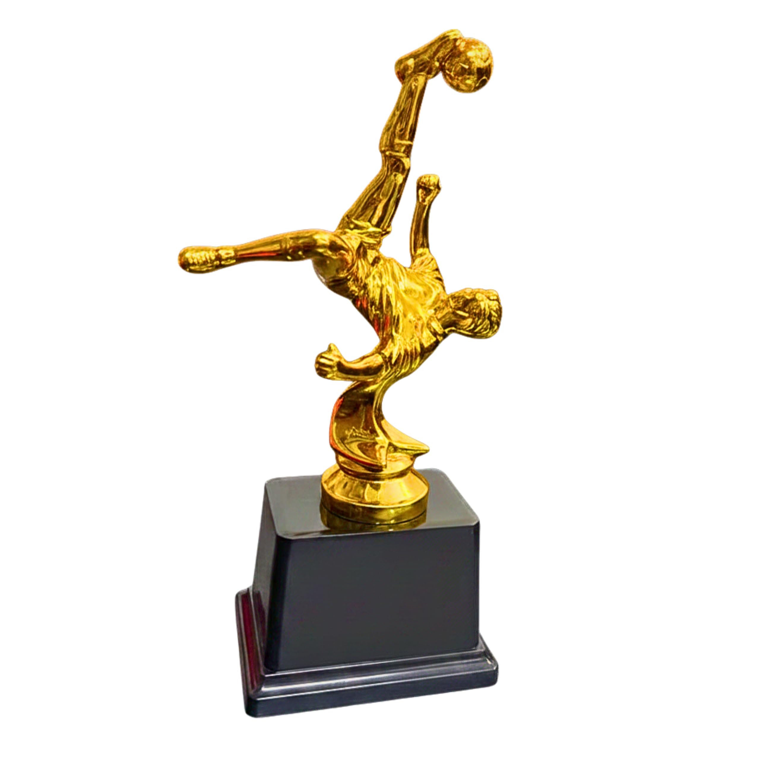 Football Trophy, Gold, 7.5 Inches, Kick Figurine with Black Base, Soccer Trophy, Free Logo & Writings Customisable Award-picture-21