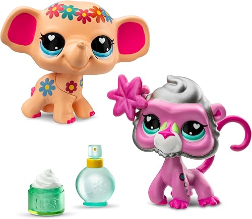 Miniatura 4 de Littlest Pet Shop - Paquete de 4 pares de mascotas - Serie 4 - Figura de juguete auténtica de cabeza Bobble LPS de 7 generación, animal de juguete