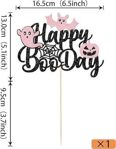 Vista 58 de Rsstarxi 1 paquete de decoración espeluznante para tartas, fantasma, murciélago, araña, decoración de Halloween y primer cumpleaños Diseño 4