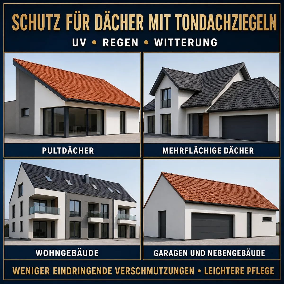 Dachbeschichtung Schutzanstrich Keramikziegel 10 L – bis zu 400 m², wasser- und schmutzabweisend, Witterungsschutz, farblos