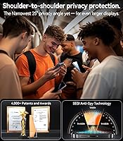 Vista 3 de TORRAS Stealth - Protector de pantalla de privacidad para iPhone 15 Pro Max con vidrio templado 9H duradero y resistente de alta definición