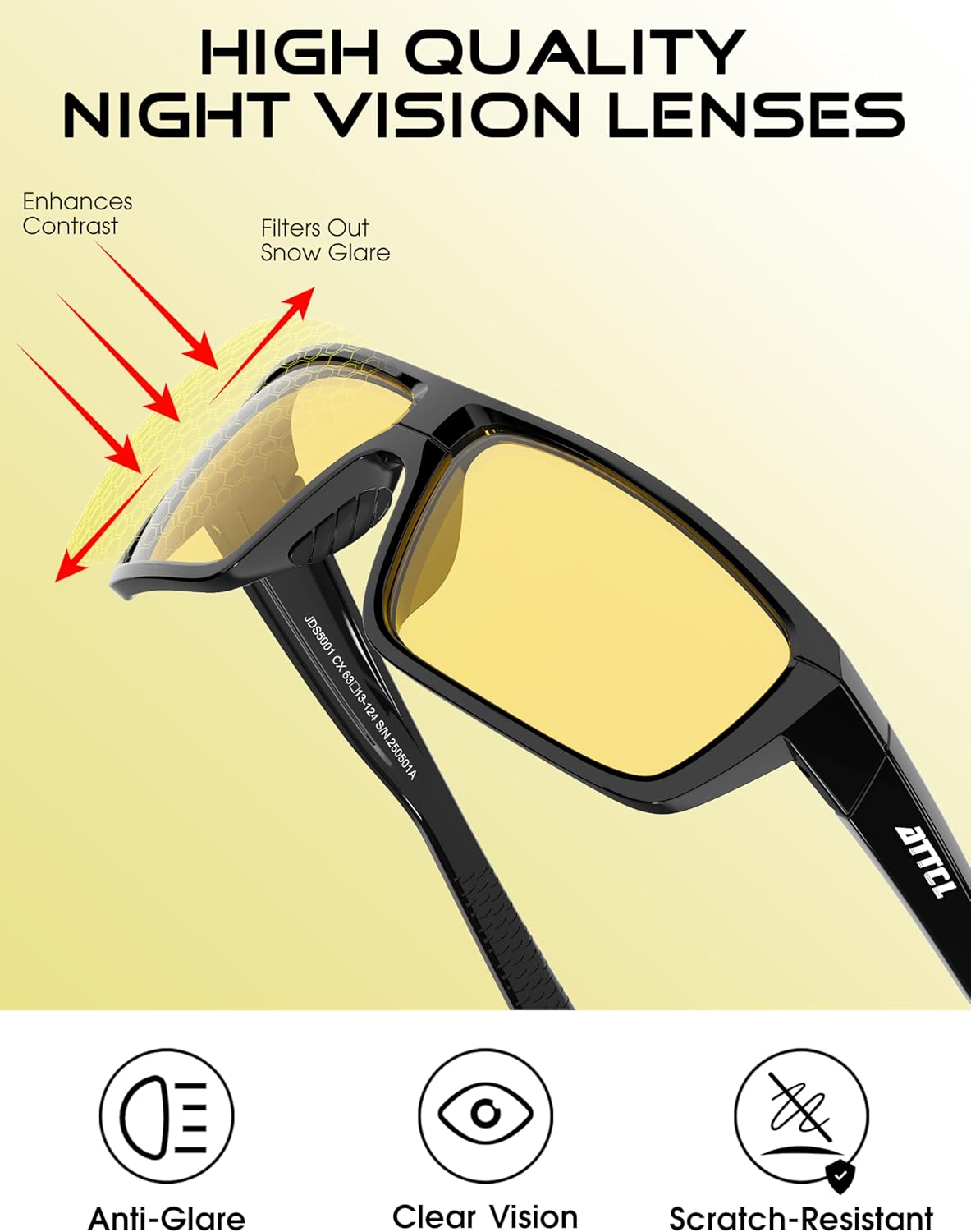 ATTCL Polarized Sunglasses Men for Fishing: UV Protection Lightweight TR90 Sports Wrap Sun Glasses Driving Golf Running - Image 6