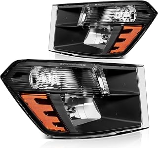 LBRST Headlight Assembly For Dodge For Ram 1500 2009-2018 For Dodge For Ram 2500 2010-2018 For Dodge For Ram 3500 2010-2018 Black Housing Amber Reflector Clear Lens Driver and Passenger Side Headlamp