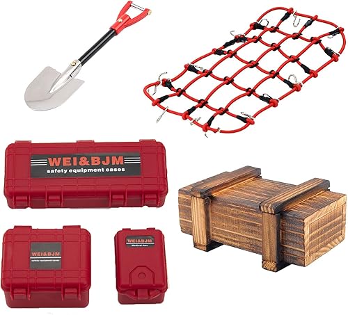 kingsea 3 piezas 110 Mini caja de herramientas para equipaje, accesorios de decoración de camiones, compatibles con Trx4 Axial Scx10 90046 CC01 D90
