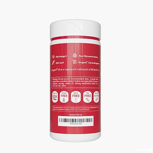 Miniatura 7 de UpNourish Suplemento de bergamota cítrica de esteroles vegetales para colesterol alto con estanoles, apoyo para la salud cardíaca con CoQ10, Omega