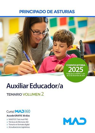 Auxiliar Educador/a del Principado de Asturias. Temario Volumen 2