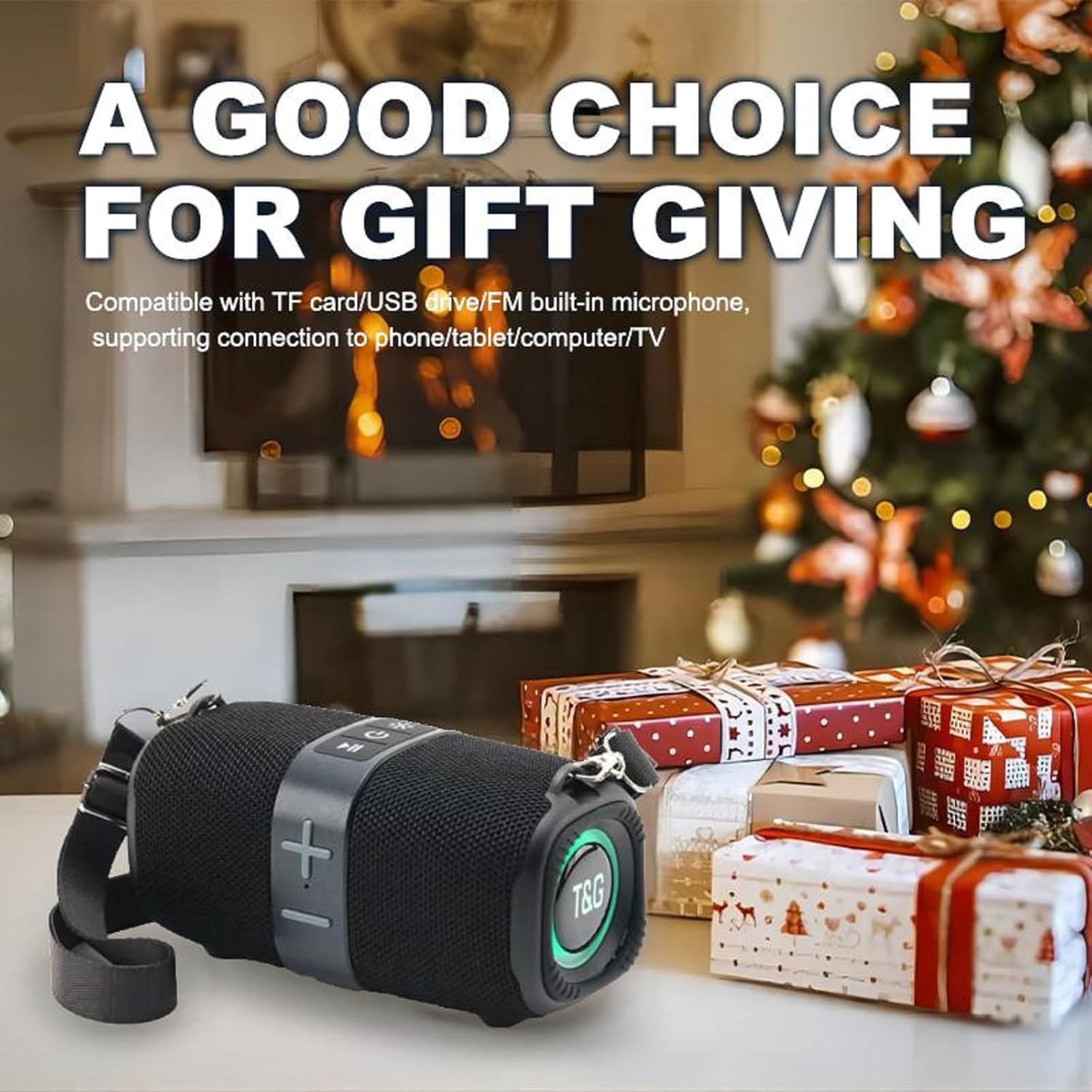 T&G Portable Bluetooth Speaker with Lights, 30W Wireless Loud Stereo Sound, IPX4 Waterproof Outdoor Speaker, 20H Playtime, Perfect for Home, Beach, Party & Gifts - Image 5