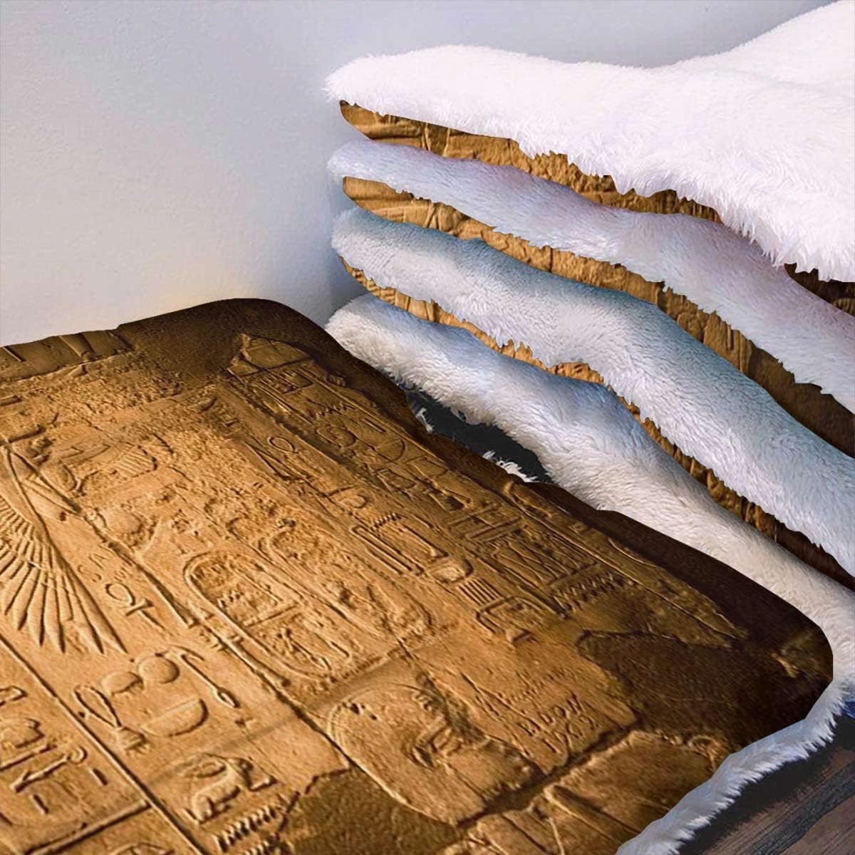 review Old Coffee Brown Thermal Pet Mat Bed Liner Egypt Hieroglyphics Washable Kennel Mat for Large Medium Small Dogs and Cats Egyptian Print 19