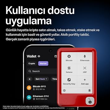 Ledger Nano Gen 5 Vişne Kırmızısı Kripto Donanım Cüzdanı ve Recovery Key - Soğuk Cüzdan