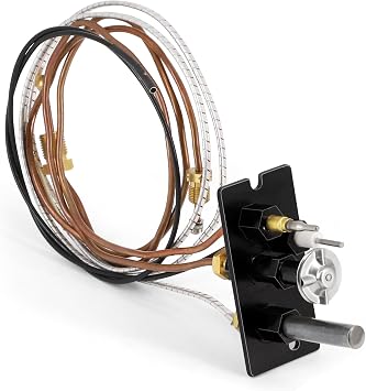 10002264 Natural Gas 3 Way Pilot Assembly for Majestic, Temco, Vermont Castings, HHT, Dutchwest, Monessen Fireplace & Gas Stoves, Fireplace Replacement Parts with Thermocouple Thermopile