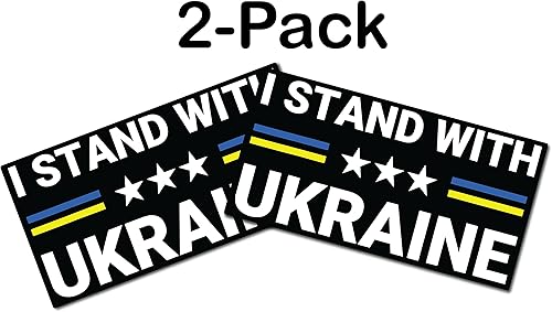 Miniatura 2 de JMM Industries Adhesivos de Ucrania 2 unidades I Stand with Ukraine Sticker Love Fist Heart United Support USA Solidarity 5.5 pulgadas Premium