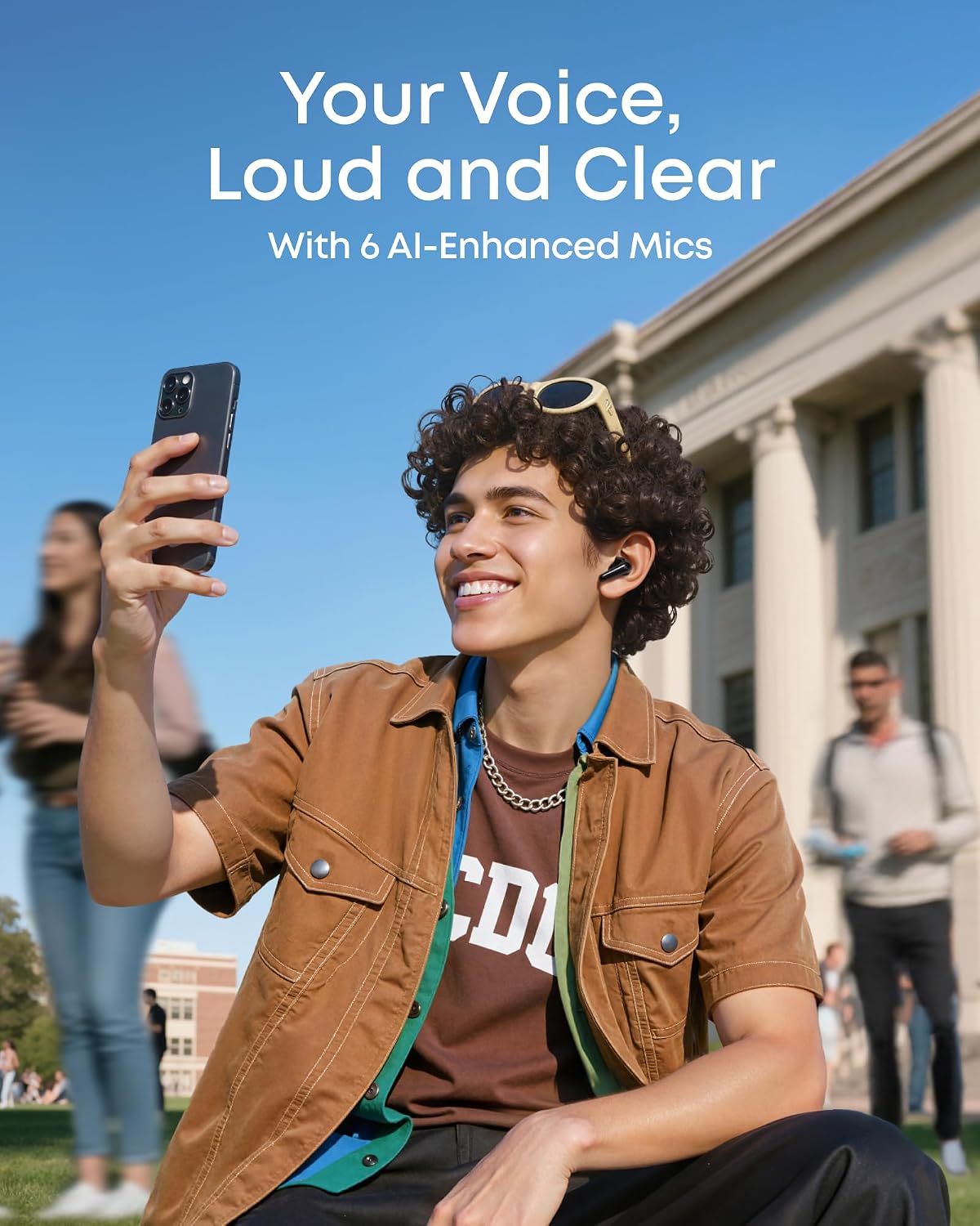Soundcore P31i by Anker, Real-Time Adaptive Noise Cancelling, Hi-Res Sound, Translation Earbuds, 50H Playtime, Wireless Earbuds, Bluetooth Earphones, Spatial Audio, Fast Charging, IP55 (Black), view 6