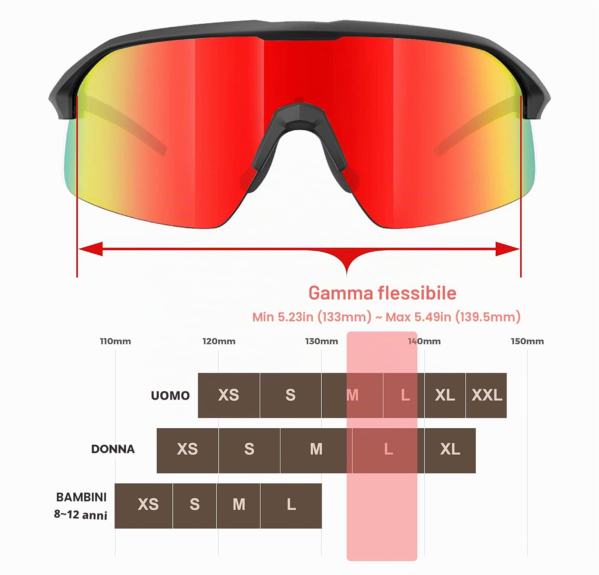 LIVING OUT YOUR QOOL TIME Polarizzato Wrap Around scudo sci Occhiali da sole Uomini Donne Triathlon beach Volley Running Oakley Sutro Lite Baseball 118, 1188b Nero / Nero Rosso, Medium
