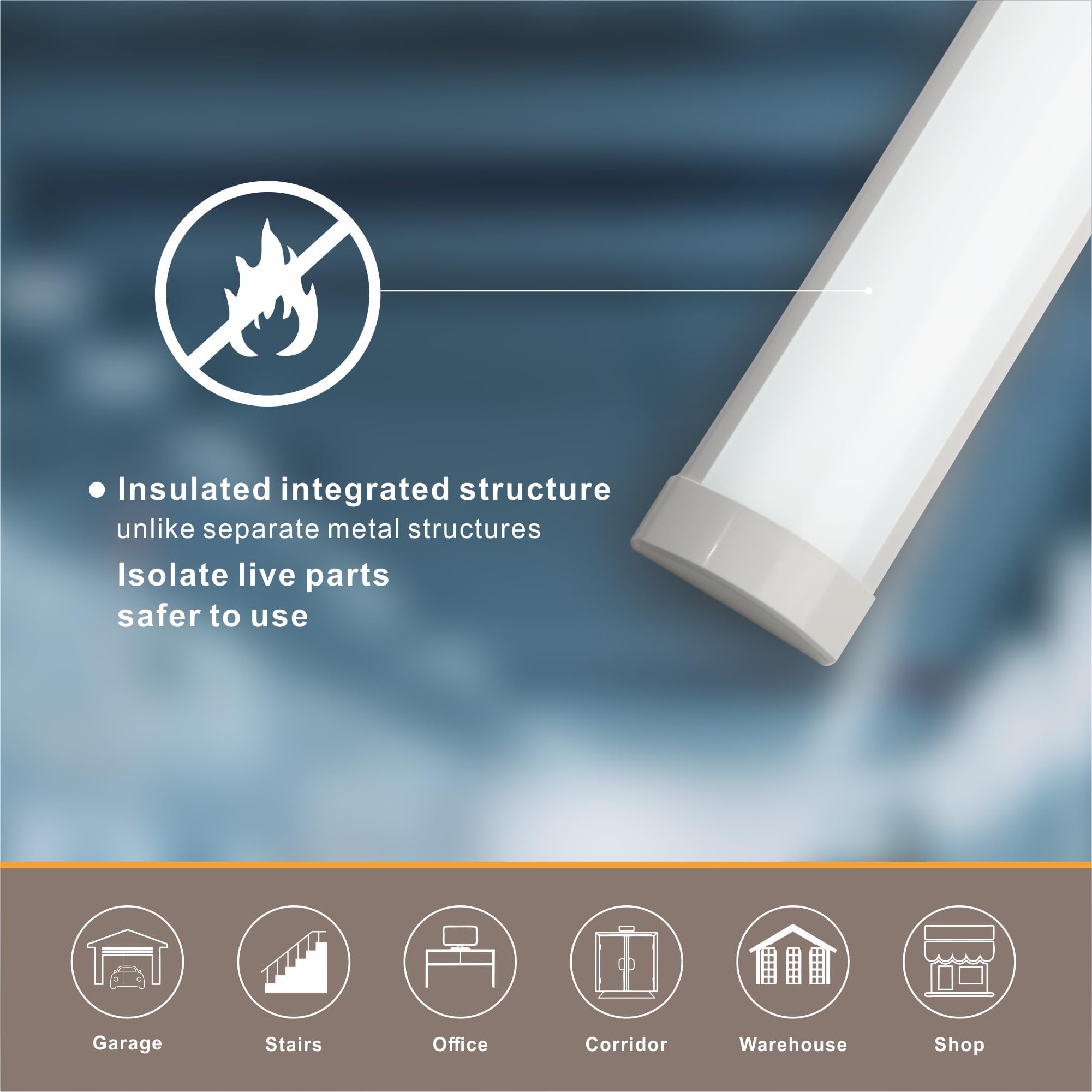 Zestaw 2 diod LED 120 cm 6500K, super jasna ultra cienka tuba | Super Bright & Ultra Thin Neon LED, wytrzymały i trwały materiał PC, łatwy w instalacji, garażu, biurze i magazynie