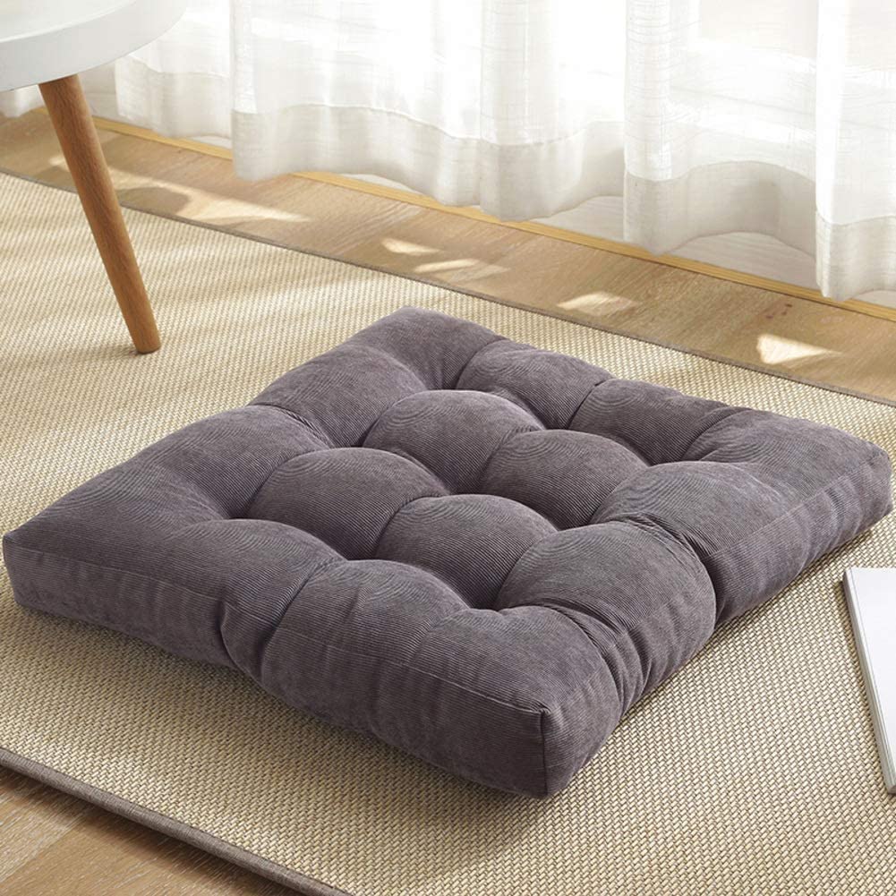 Cuscino spesso per meditazione yoga, morbido velluto a coste, per casa e esterni, cuscino quadrato da pavimento 40 x 40 cm, ideale per balcone, patio, relax e meditazione