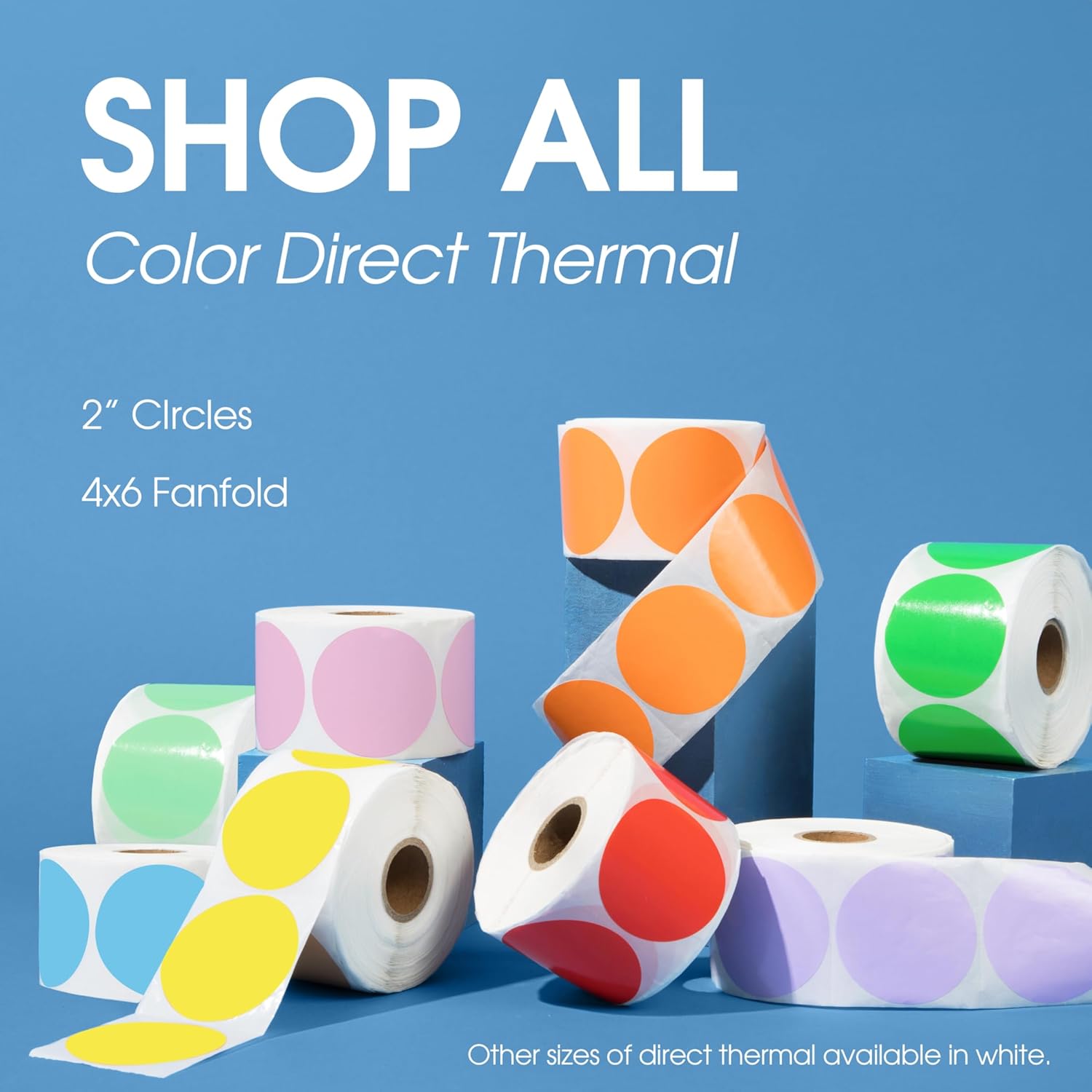 Spartan Industrial - 2" Direct Thermal Multicolored Labels (5 Rolls, 750/Roll) Perforated Custom Circle Logo Stickers - Compatible with Rollo, Zebra, MUNBYN Desktop Printers - Image 7