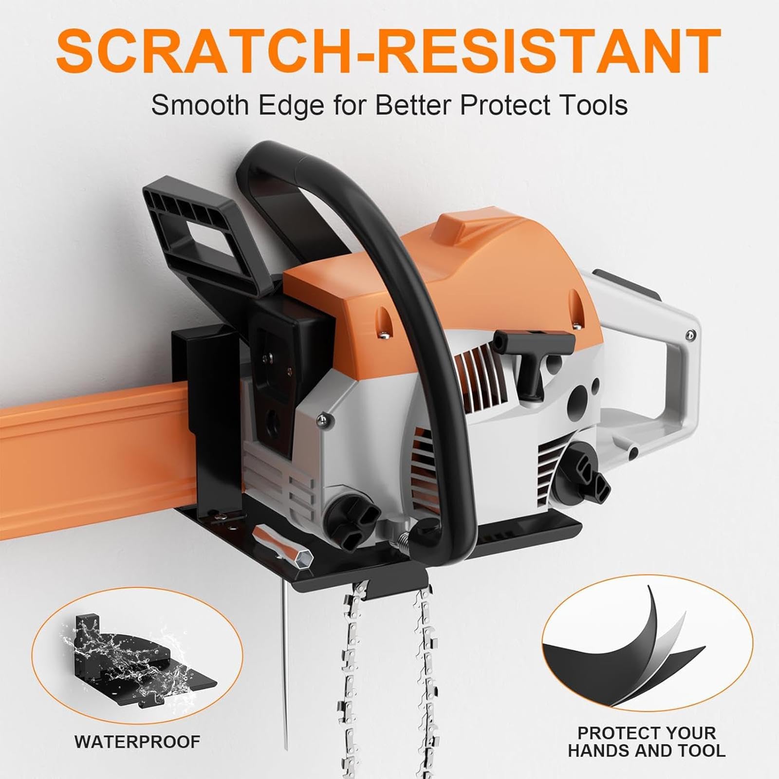 Sharplace Soporte para Motosierra Portaherramientas Montado en Pared Organizador Estructura de Metal Resistente Compatible con Herramientas Eléctricas Adecuado, Negro