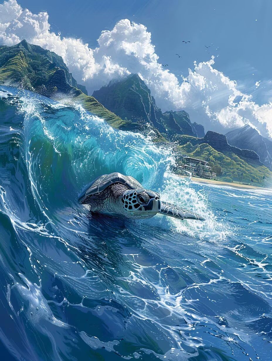 Amazon.co.jp: Paint by Numbers ウミガメ, 数字油絵 海 初心者と大人