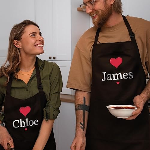 Miniatura 9 de Delantales personalizados para mujeres y hombres, delantal de chef personalizado, delantal de cocina personalizado con bolsillos, delantales de