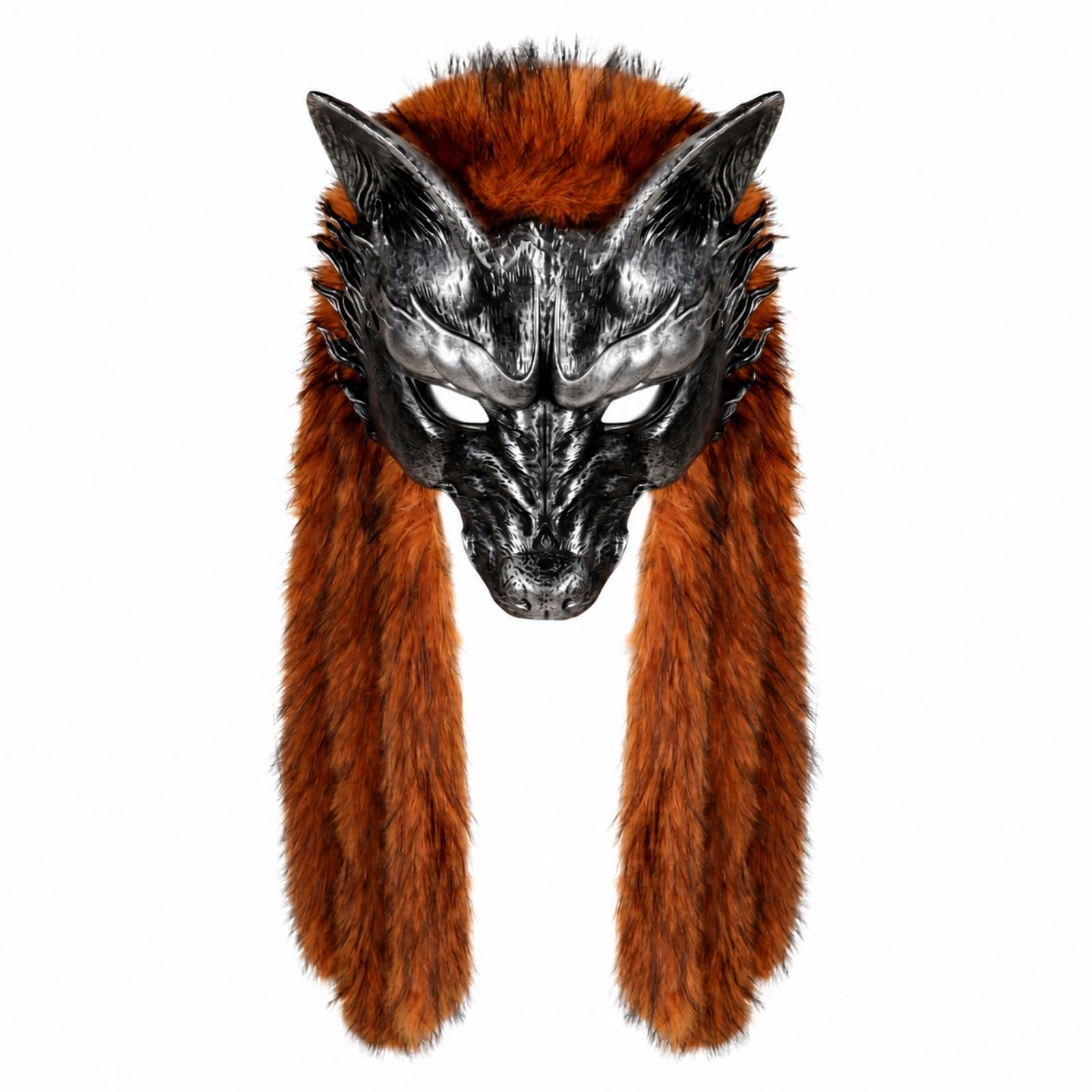 Milageto Maschera da Volpacchiotta Peloso Costume | Realistica, in Schiuma Poliuretanica, Maschera con Pelliccia Sintetica, per Halloween, Feste a Tema