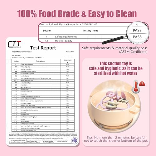 Miniatura 7 de Juguetes para silla alta con ventosas para niños pequeños, juguete de dentición de silicona de grado alimenticio para niños de 6, 9, 12, 18 meses,