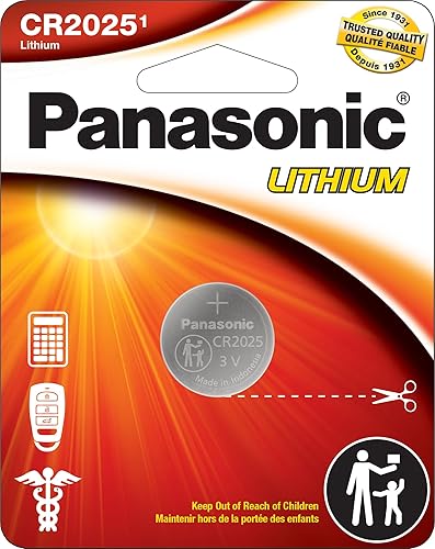 Panasonic CR2025 - Pilas de litio de larga duración de 3.0 voltios en embalaje basado en estándares, paquete de 1 batería