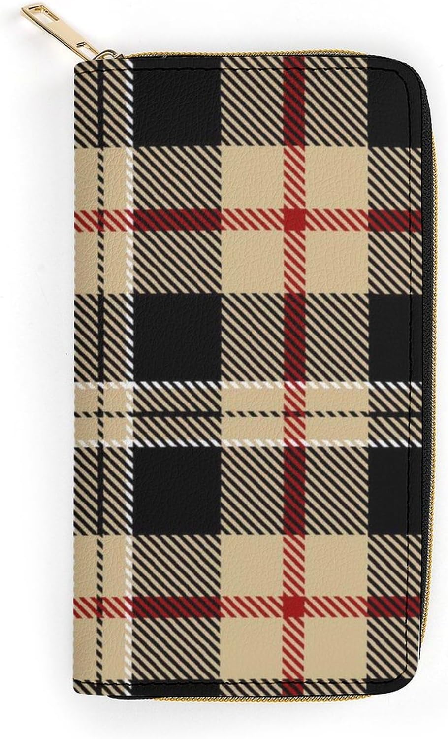 Travel Purse Fashion Design, Huge Storage Capacity Wallet, Cute Decor Wallet, Long PU Zipper Wallet Compatible with Tartan Plaid Pattern