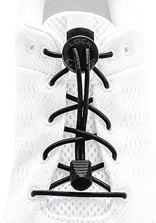 Lock Laces - Elastic No Tie Shoelaces, One Size Fits All (Special Edition) (Black Solid)