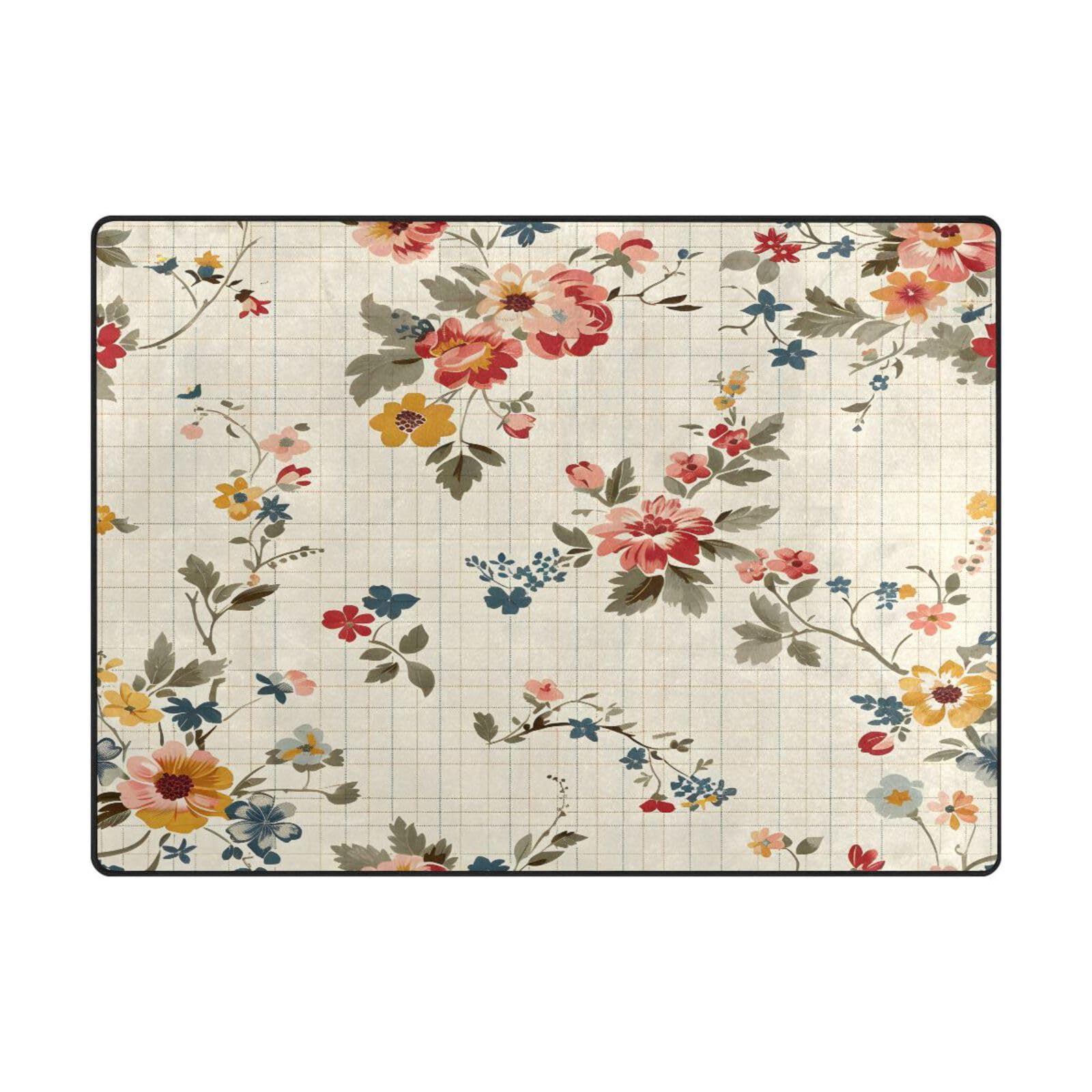 Grand tapis doux rétro Mnsruu pour protéger le sol du salon