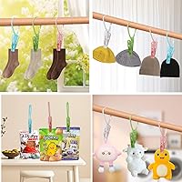 Vista 7 de Paquete de 24 Pinzas de Ropa de Plástico Resistentes para Exteriores para Colgar Ropa, Mini Pinzas para Ropa con Cuerda para Colgar, Perchas