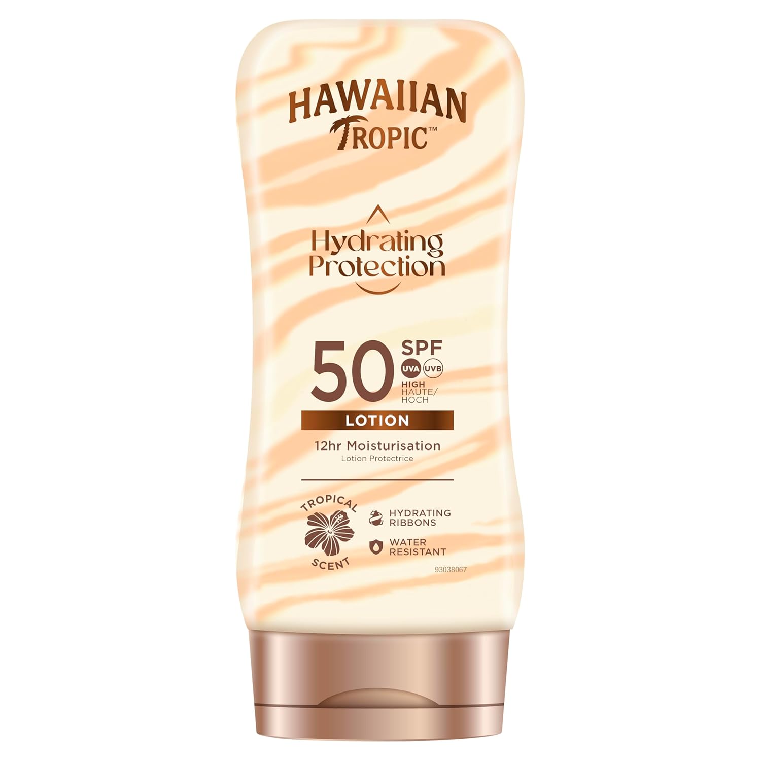 HAWAIIAN Tropic Hydrating Protection SPF 50 – Loción Solar Protectora con Cintas de Seda Hidratantes, Resistente al Agua hasta 12 Horas, Crema