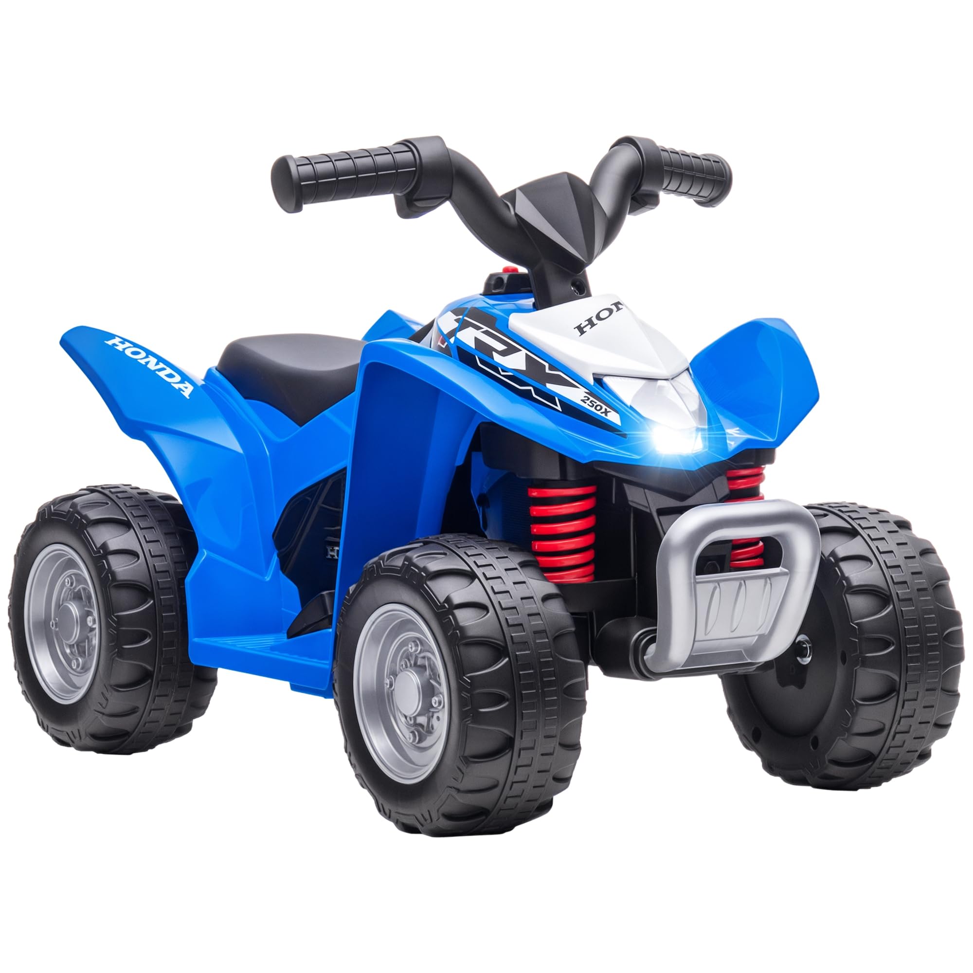 AIYAPLAY Quad Eléctrico Honda 6V para Niños 18-36 Meses con Faros LED, Bocina, 2.8 km/h, 65.5x38.5x43.5 cm, Azul