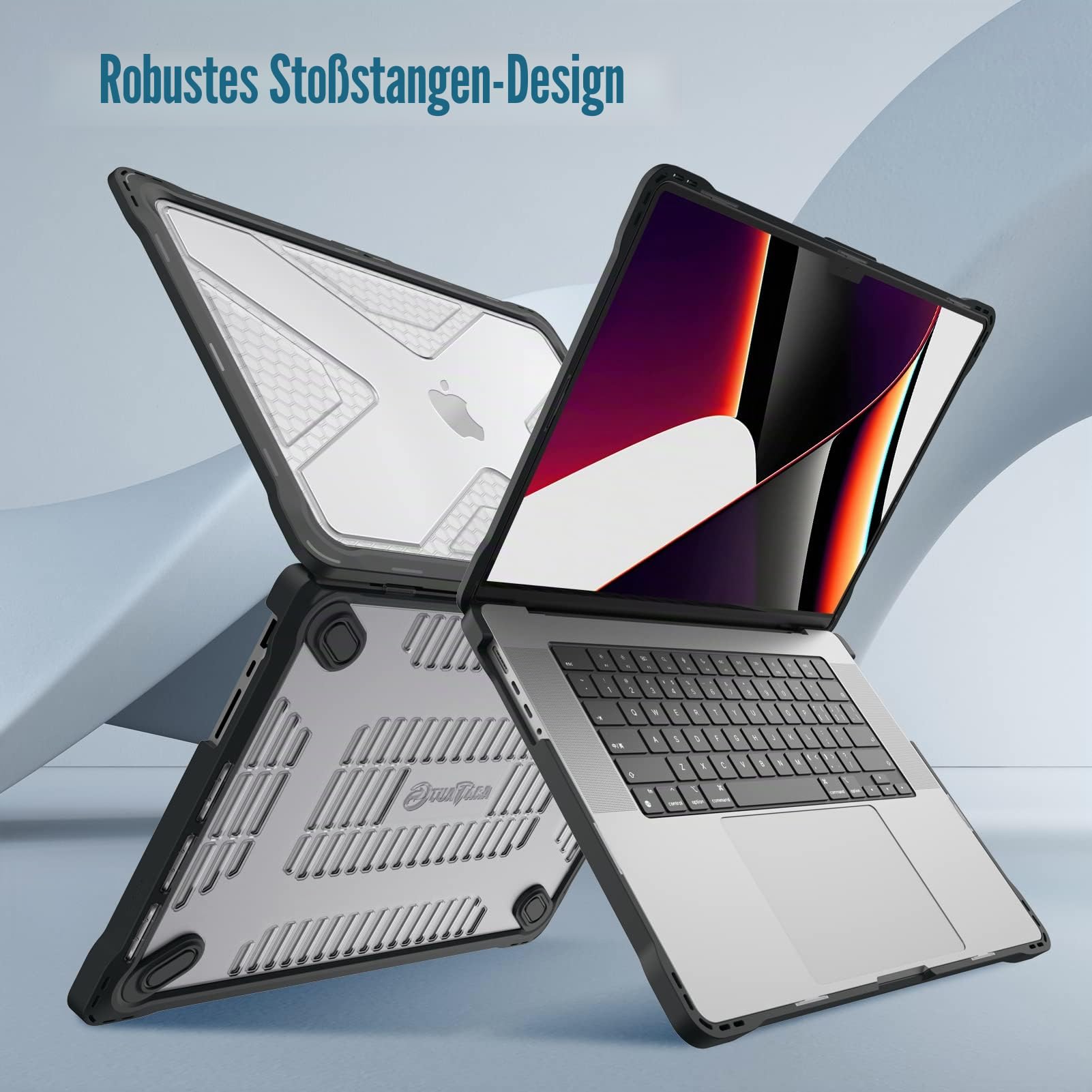 Fintie Hülle Kompatibel mit MacBook Pro 16 (2026-2021) M5 M4 M3 M2 M1 Pro/Max A3428 A3429 A3186 A3403 A2991 A2780 A2485, Ganzkörper-Rugged Schutzhülle TPU Stoßstange Case, Transparent