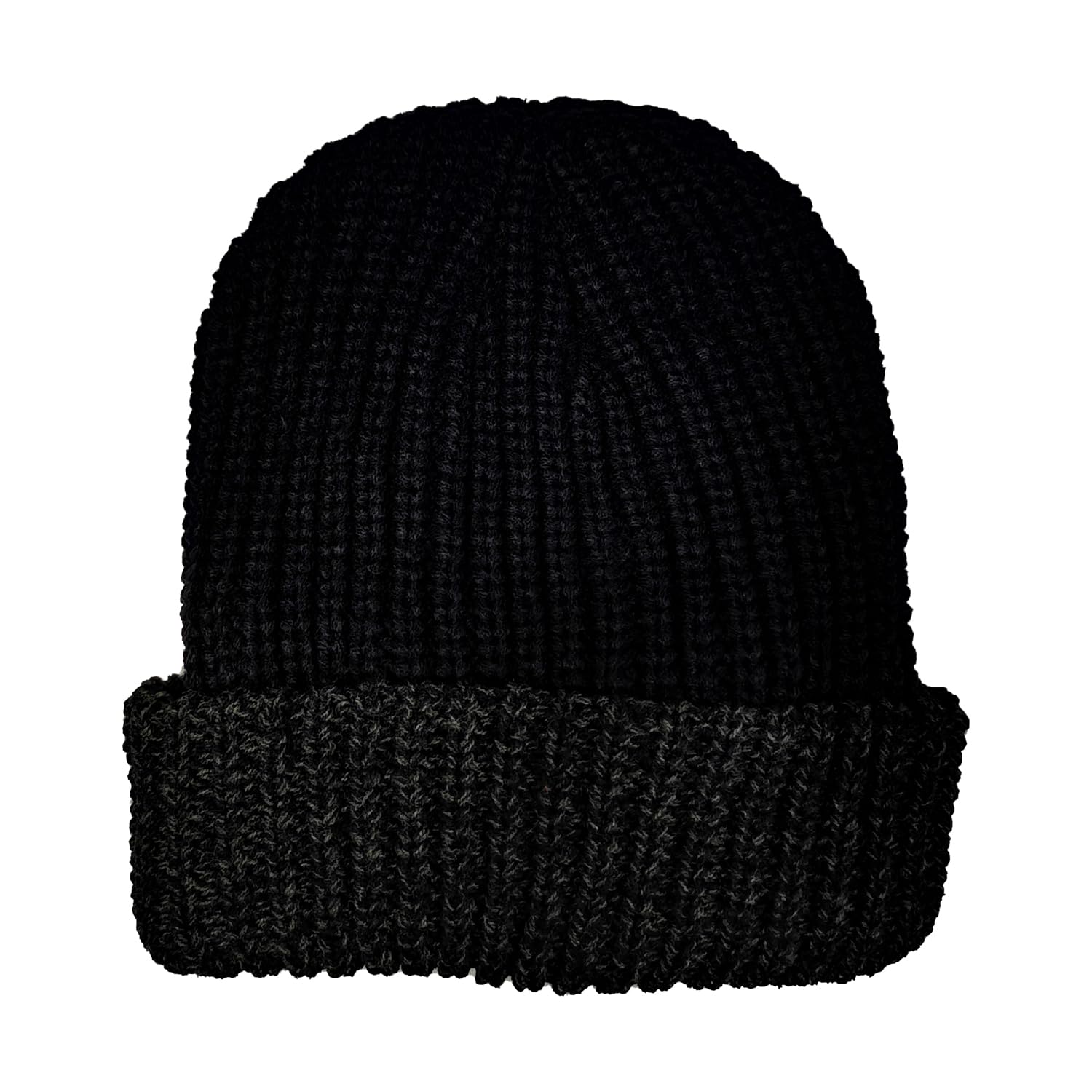 Undercover Mens Knit Turn Up Thermal Beanie Hat MA360 Black Marl