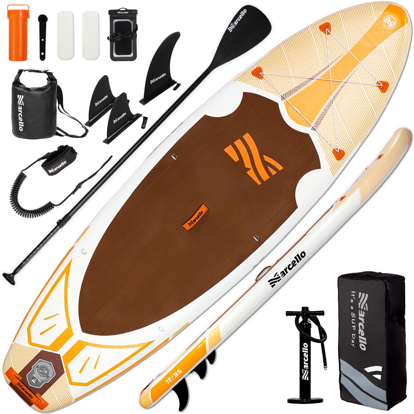 Baudelio Inflatable Stand Up Paddle Board - 11' x 34' x 6", Backpack, Hand Pump, Storage Bag, Phone Case, Ultra-Light for Adults — image 1